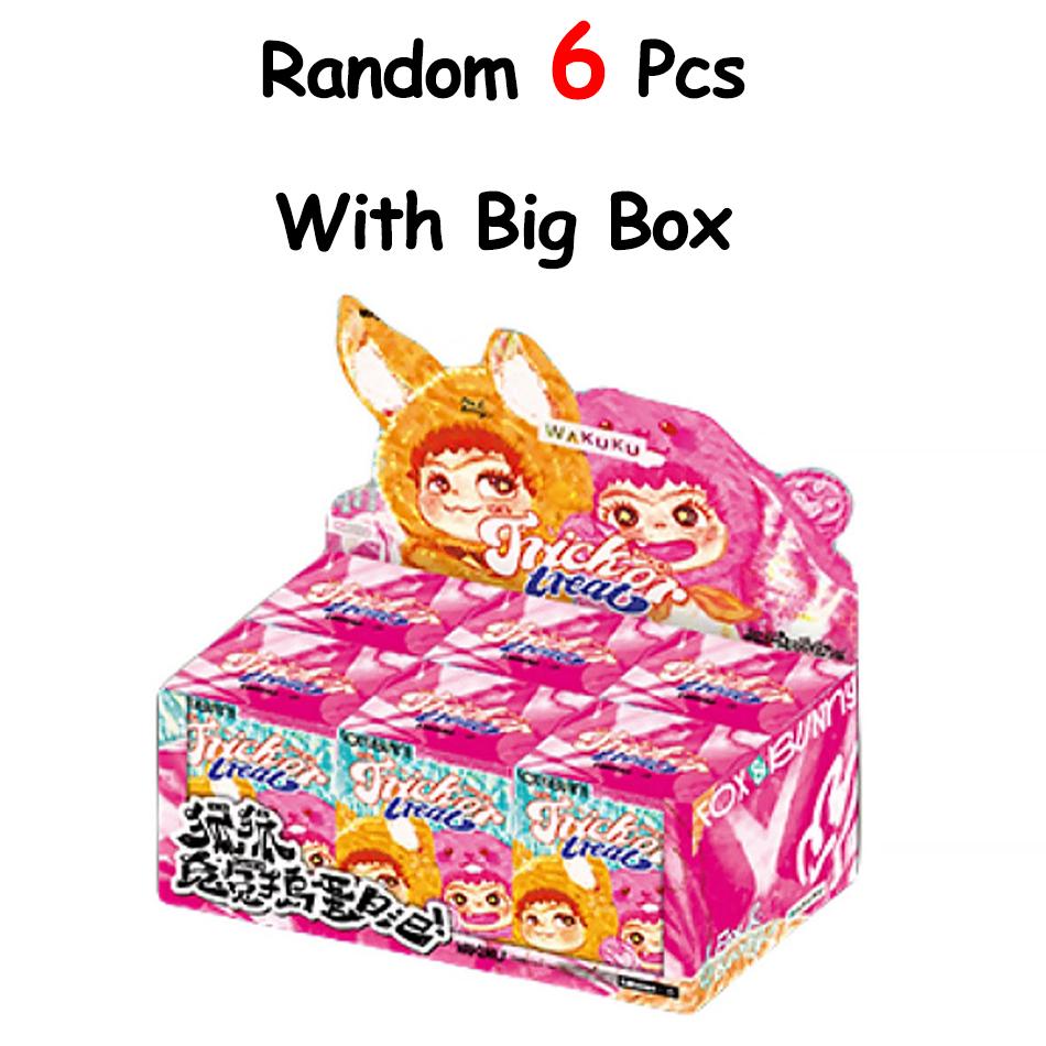 Wakuku FoxandBunny Trickor Treat Blind Box Cute Action Figure Mystery Box Fox Bunny Anime Doll Keychain Kid Suprise Christmas High Quality Toys