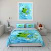 Swimming Frog Art Set Soft Comfortable Duvet Cover Bedding Set Included 1*Duvet Cover & 2*Pillowcases, Gift