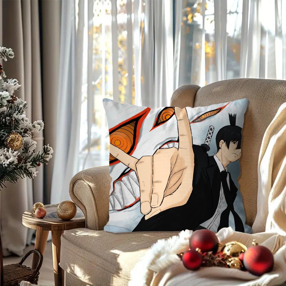 Hayakawa Aki Anime Chainsaw Man Pillow Case Square Pillow Bedroom Sofa Leisure Comfort CushionLiving Room Home Decoration 40X40