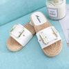 Premium Quality Women Fashion Indoor Outdoor Slippers With Flat Side Buckle Design
