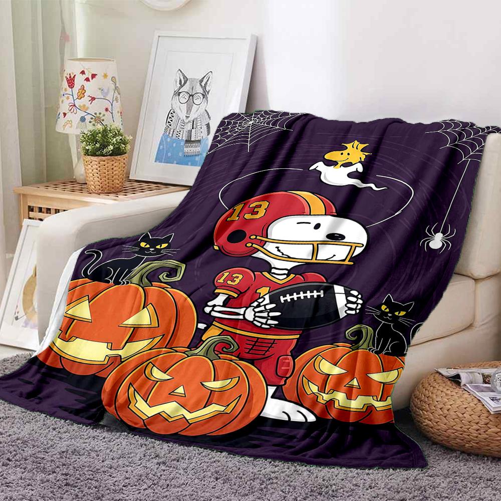 1Pc Halloween Ornament Jacko'Lanterns Blanket Soft And Comfortable Casual Warm Camping Travel Christmas Halloween Gift M917104
