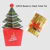 WTEMPO Xmas Christmas Tree Gift Boxes Festive Mini Presents Packaging Boxes DIY Foldable Empty Paper Boxes Perfect for Party Celebrations Decorations