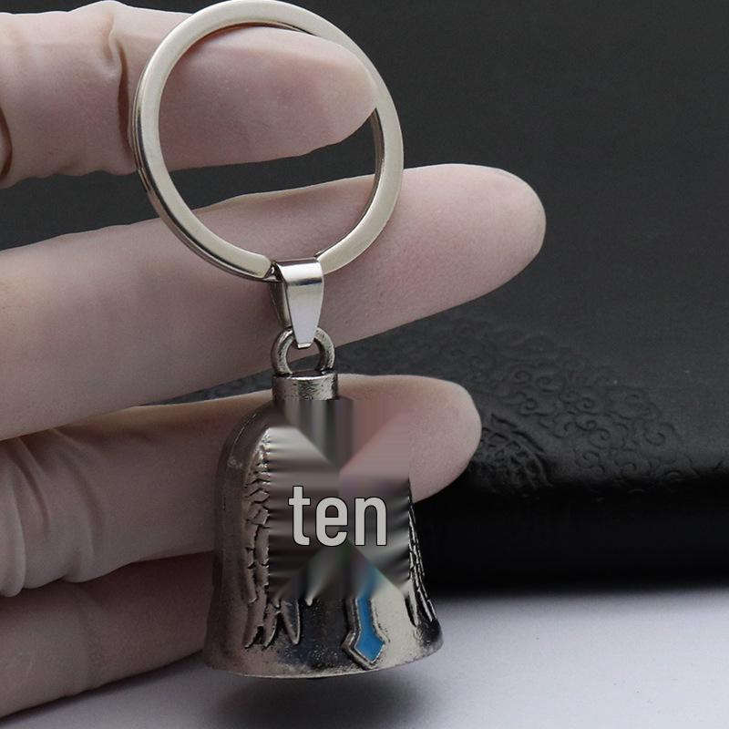 Retro Metal Jewelry Keychain with Bell Pendant - Car and Bag Decoration
