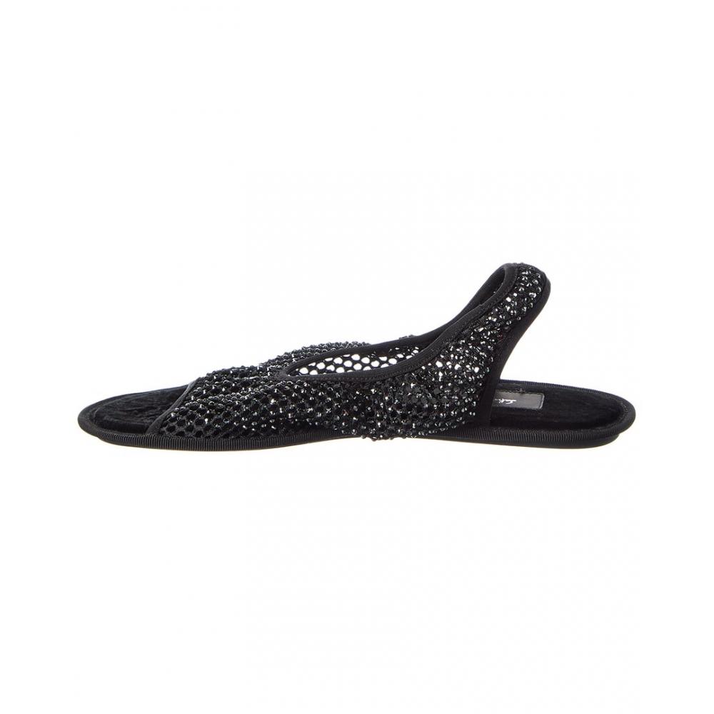 Salvatore Ferragamo Anio Slingback Sandal Black Crystal Mesh