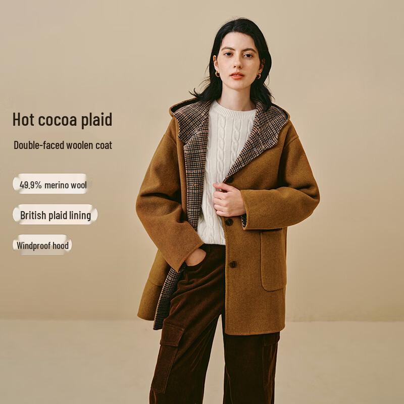 

INMAN Women s Casual Hooded Wool Blend Coat XL