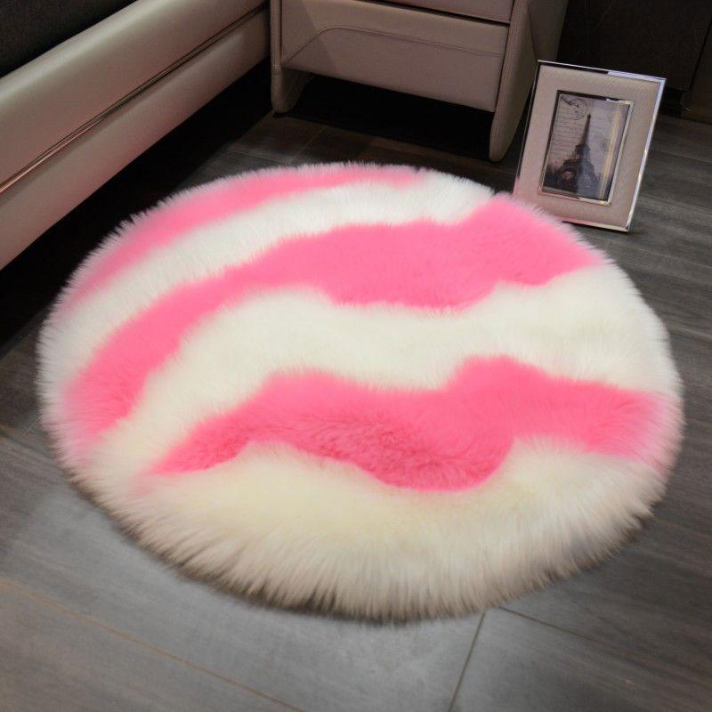 Soft Fluffy Faux Fur Rug Washable Living Room Bedside Shaggy Fur Rugs Plush Small Round Carpets Bedroom Floor Mats