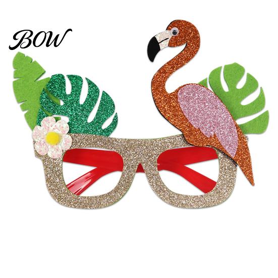 Summer Party Sunglasses Hawaiian Tropical Glasses, Glitter Felt Beach Pool Eyeglasses, Novelty Glasses for Kids Adults Ocean Luau Style Eyewear Photo