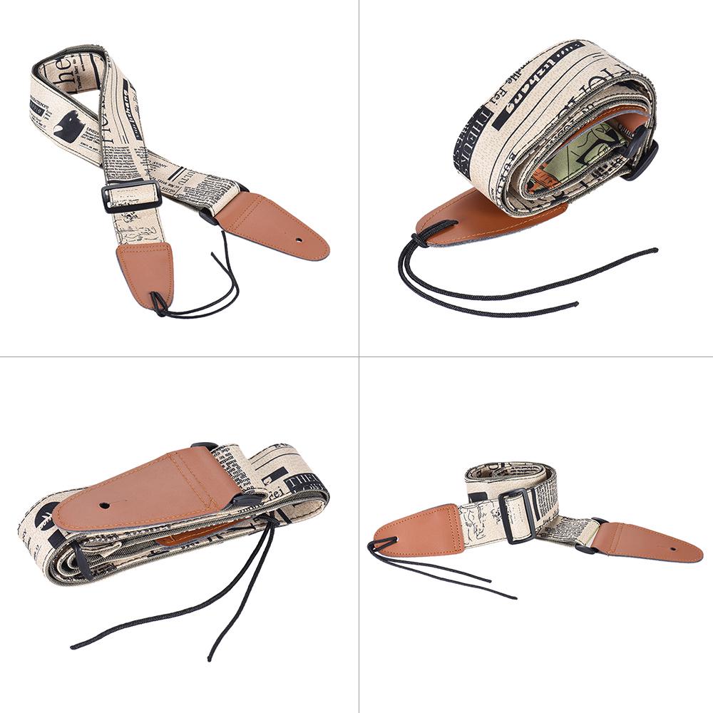 Bequemer, verstellbarer Gitarren-Schultergurt mit Kunstlederenden für Akustik-Folk-Klassiker