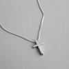 VIANRLA 925 Sterling Silver Statement Rhodium Plated Cross Pendant Box Chain Necklace