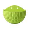 1Pc European Style Wall Hanging Half Round Flowerpot Imitation Rattan Planter for Balcony Outdoor Decor