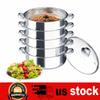 5 Tier 30cm Stainless Steel Steamer Cooker Food Cooking w/Glass Lid Meat Vegetable Pot Cookware Food Steamer for Home Kitchen