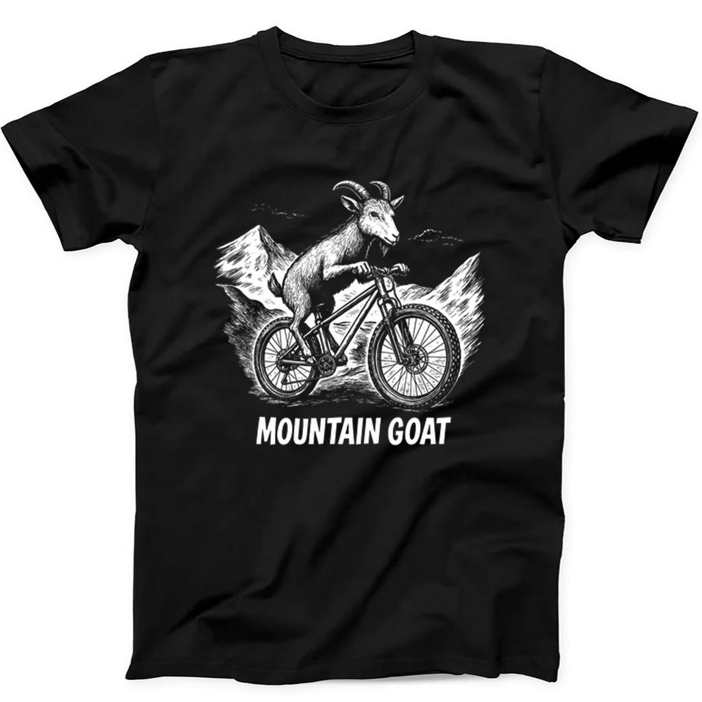 Mountain Bike Mountain Goat Riding Biking Sarcastic Funny Gift Black T Shirt 433