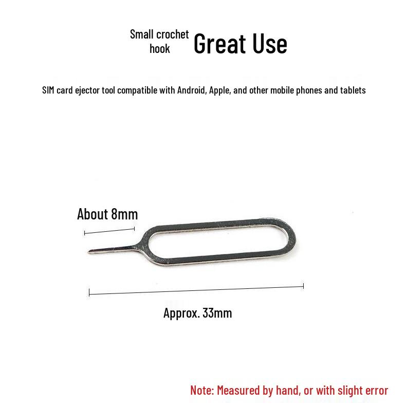 Universal Metal SIM Card Ejector Tool for iPhone, Android, Tablets, and Phones Size 120