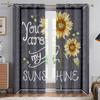 Sunflower Vintage Floral Print Print Printcurtains, Pastoral Stylecurtains, Bedroom Space, Living Space, Homestay, Ornamental, Can Be Customize