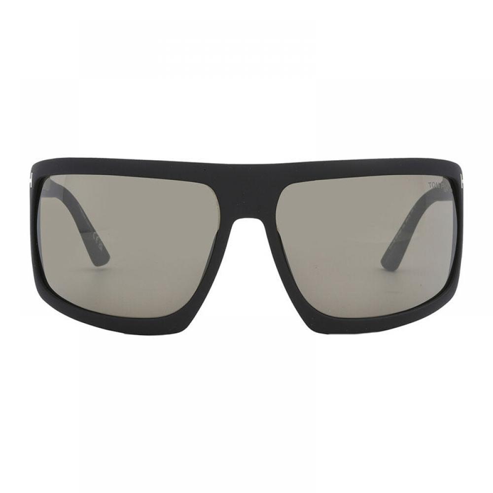 Tom Ford Sunglasses Shield Full Rim  Matte Black Frame And Roviex Mirror Lens Ft106602l Black