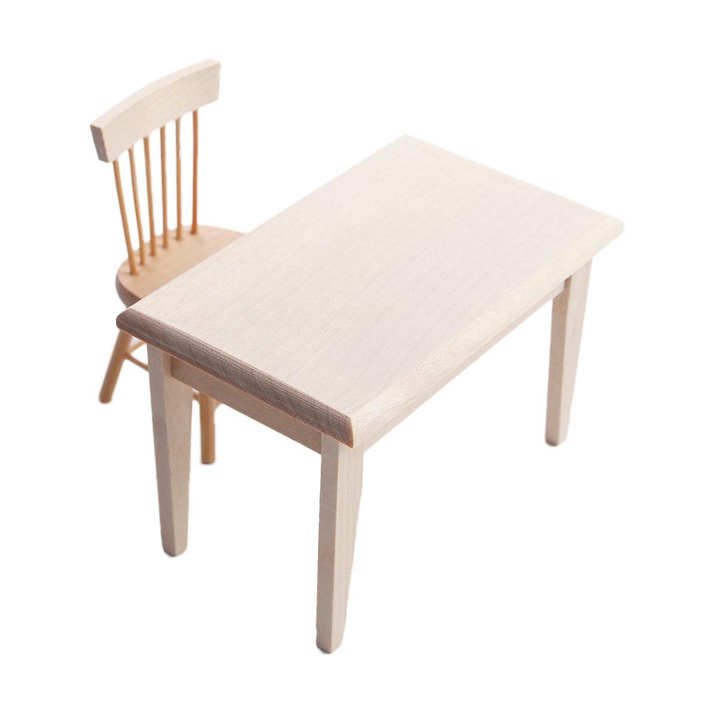 1:12 1/12 Scale Tiny Mini Wooden Miniature Dollhouse Furniture Chair Dining Room Table