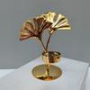 Exquisite Nordic Candle Holder Light Luxury Metal Candlestick Ginkgo Candle Holder  Living Room