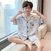 2026 Kids Ice Silk Pajama Set Short Sleeve Cartoon Boy Girl Home Wear Ages 8