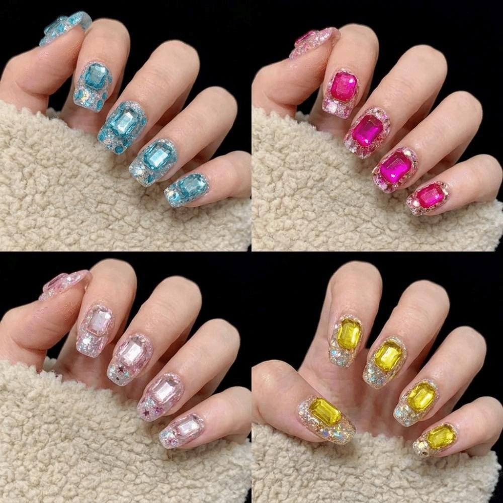 120Pcs/Box Colorful 3D Nail Art Rhinestones Flat Back DIY Nail Art  Manicure Accessory