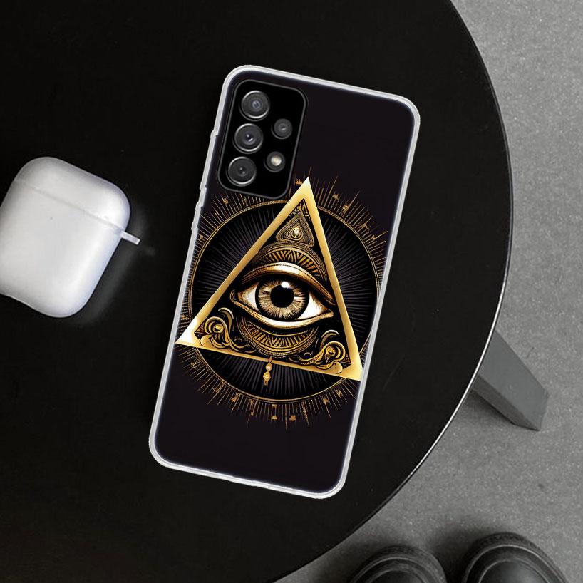 Sacred Eye of Horus Egypt Fresco Phone Case Cover for Samsung Galaxy A12 A22 A32 A52 A72 A02S A51 A50S A31 A20S A10S Note 20 Ult