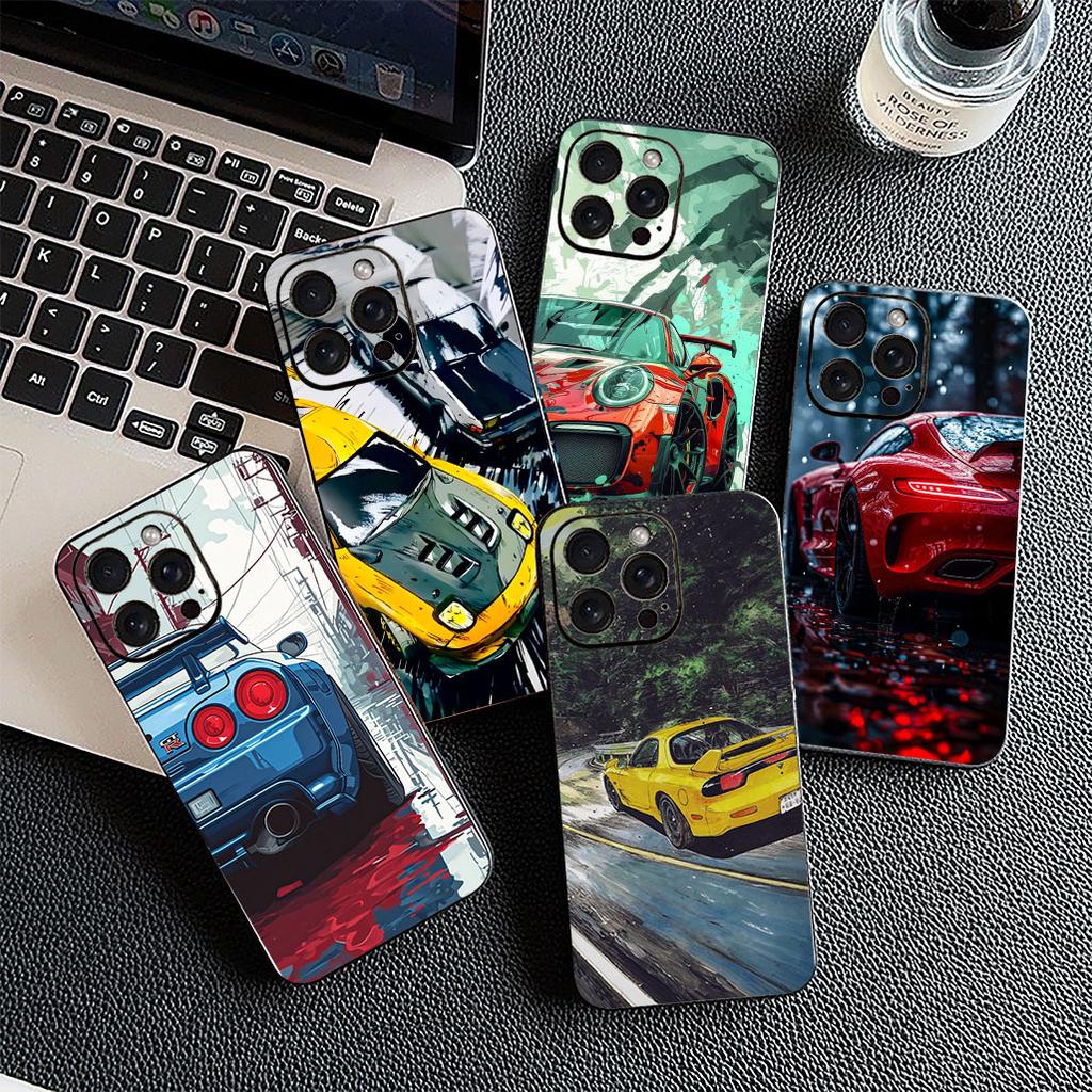 Supercar Super Car Cartoon Taillights Phone Case for Xiaomi Redmi Note 12 11 10 A3 Pro 10A 10C 12C Note12 5G 4G Protective Cover