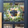 Spring Artificial Flower Daisy Wreath Summer Colorful Rose Wreath Door Hanging Outdoor Garden Decorations