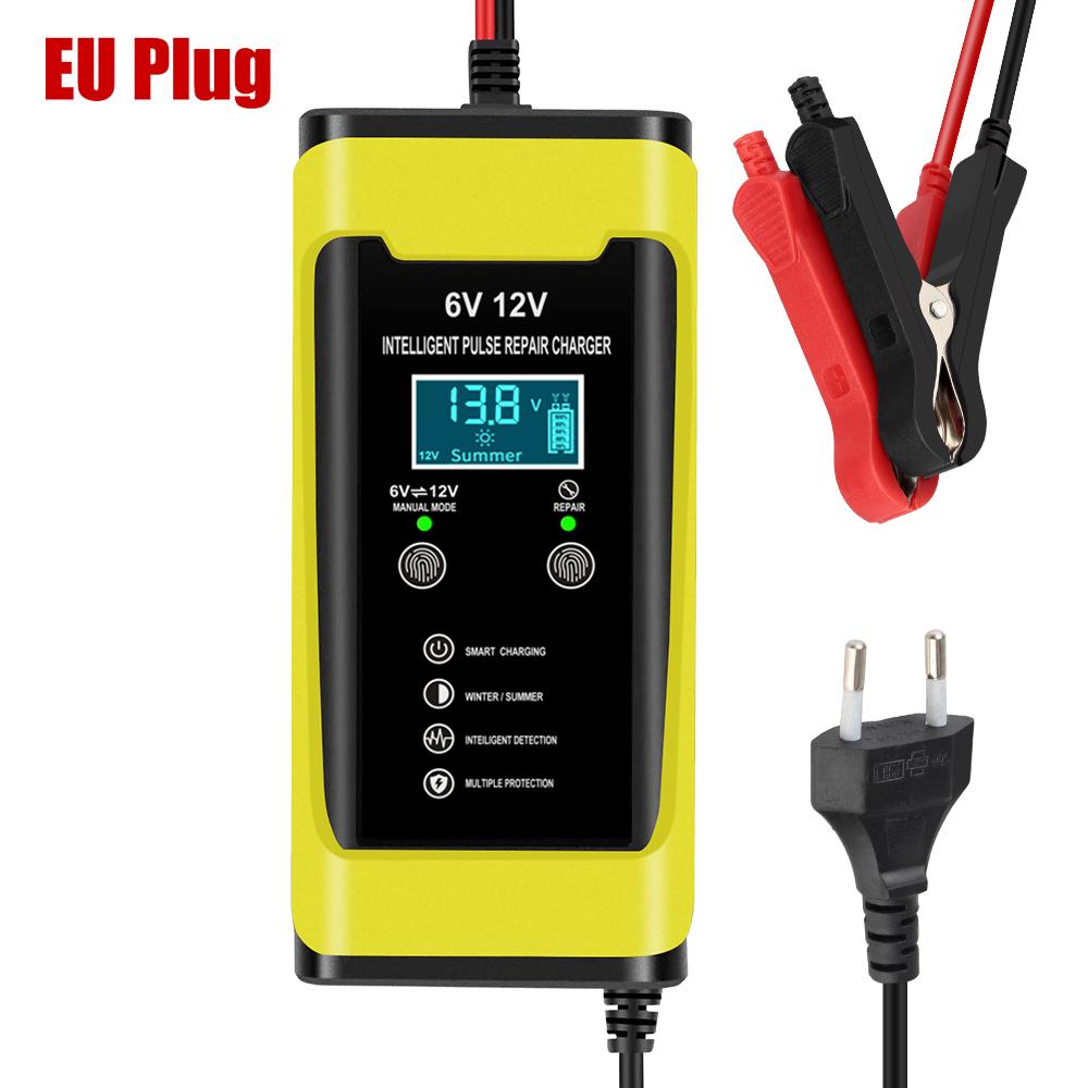 6A 12V Digital Chargers Car Battery Maintenance Smart Pulse Repair Storage Cell Lead Acid Batteries Chargers For Boat Motorcycle