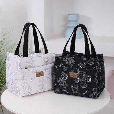 Neue Leinwand-Handtasche Leinwandtasche große Kapazität einfache Büroangestellte Studentin vielseitig Brotdose Mama Arbeit Bento