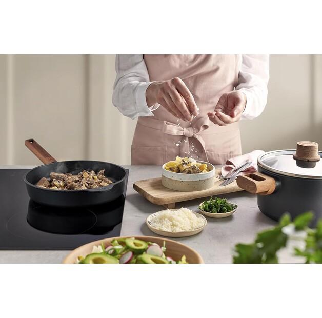 Woll Eco Logic QXR Cast Iron Induction Frying Pan 28 Cm with Wooden Handle (528WLCI-Q)