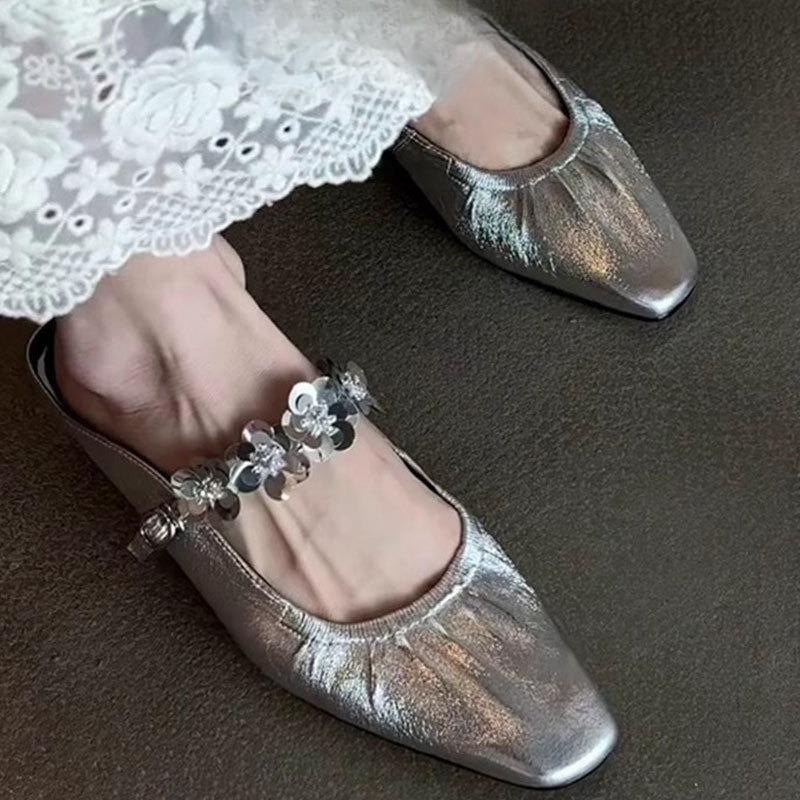 New Style of Women's Shoes Half-slipper Shoes Thick-heeled Sandals and Slippers