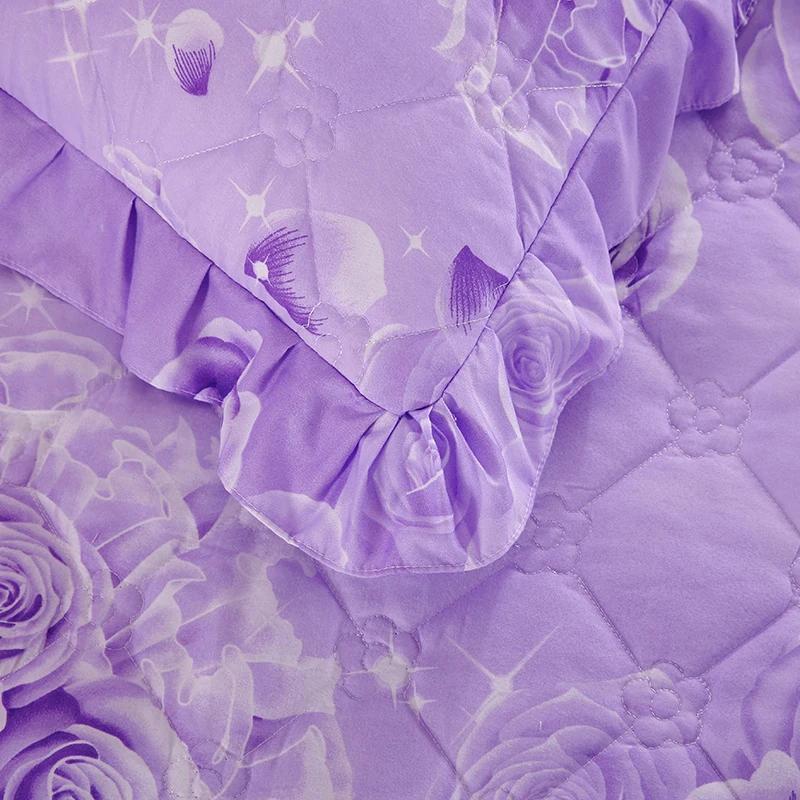 1piece Sheets for Bed Thick Warm Elastic Fitted Queen Mattress Pad Bedspread Bed Skirt Wedding Bedskirt No Pillowcase