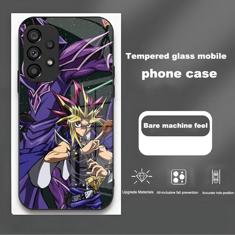 Yu-Gi-Oh! For Samsung Galaxy Note 8 9 S10 Plus S20 S21 FE S23 Ultra A12 A13 A32 A33 New Cartoon Tempered Glass Phone Case