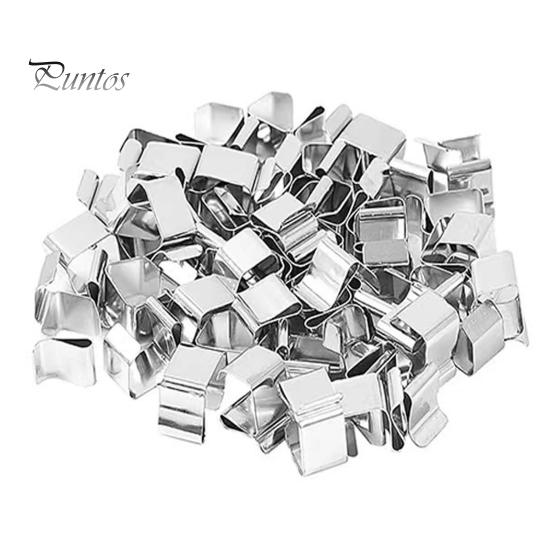 

50 шт., рождественский сказочный светильник, зажим, сверхпрочная сталь, устойчивая к атмосферным воздействиям, простая в установке, открытый сад, небольшой декоративный красочный держатель лампы, вешалка серебряный