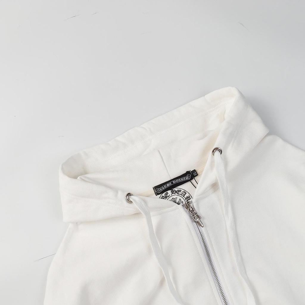 2024 Autumn/Winter Unisex CH Chrome Hoof Sanskrit Print Hooded Zipper Jacket