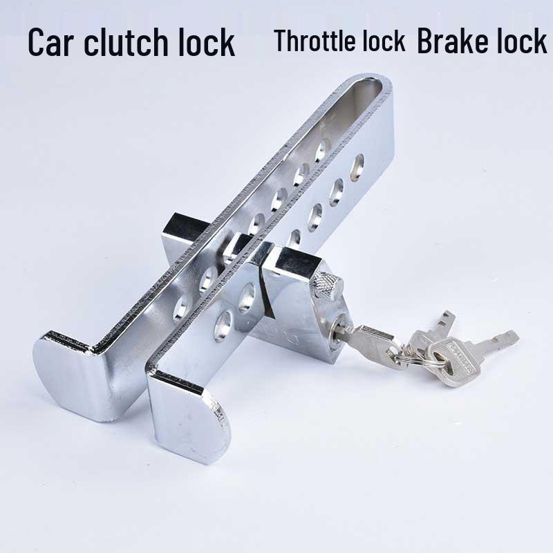 Universal Stainless Steel Anti-Theft Car Lock: Clutch, Accelerator, and Brake Protection for All Vehicles.