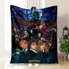 Harry Potter Poster Hogwarts Wall Art DecorBlanket Flannel Throw Blanket for Sofa, Bed, Travel, Camping, Office, Couch, Chair