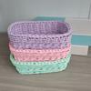 Plastic Wicker Basket Hand Woven Storage Basket New Imitation Rattan Basket  Fruit Display