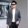 Spring and Autumn Genuine Leather Jacket Men's First Layer Cowhide Printed Suit Business Casual Men's Jacket Dad's Wear