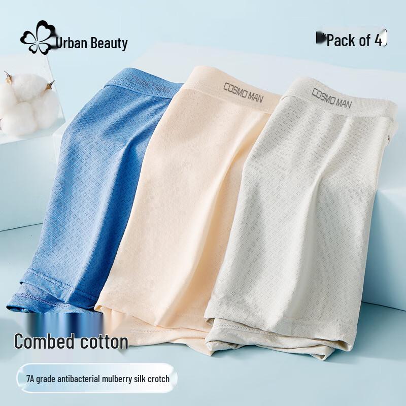 Urban Beauty Men's Ice Silk Boxer Briefs 3-Pack