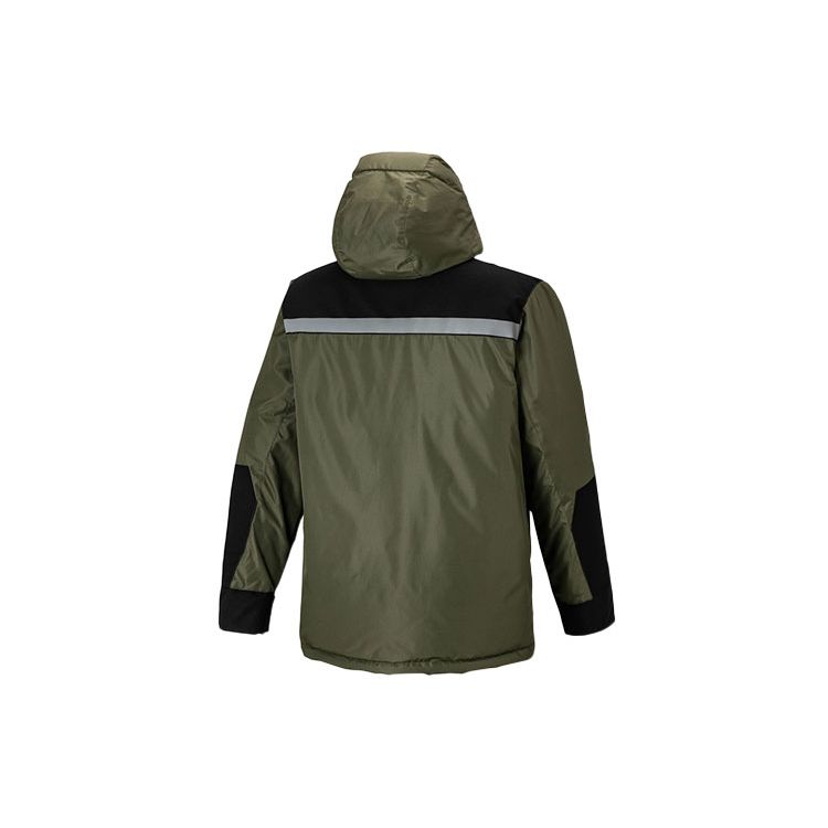 adidas Casaco Acolchoado com Capuz Colorblock Masculino Roupa Exterior Verde-Oliva Escuro HE3689
