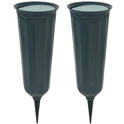2 pièces Vases de cimetière avec pointes pour décorations commémoratives de cimetière Vase cône