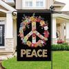 Peace Oral Garden Ag 12x18 Inch Double Sided Outdoor Yard Banner Colorful Embroidered Ower Peace Symbol for Hippie Boh GGX