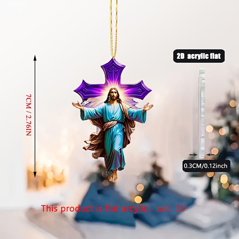 2D Flat Acrylic Jesus Decoration, Indoor and Outdoor Decoration - No Battery/electricity Required, Free Day Decoration, Shop Decoration, Durable Outd