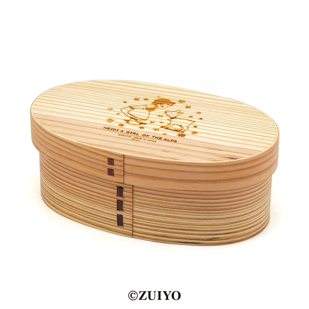Heidi, Girl of the Alps Bento Box, Magewappa Wood, Approx. 10 X 17 Cm, Approx. 400 Ml, Heidi and Yuki, Made In Japan, 7002-01