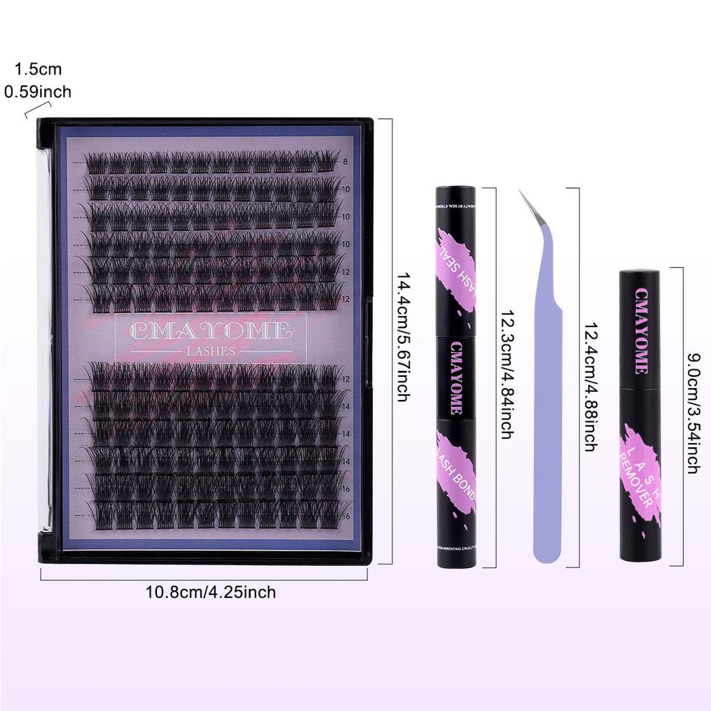 Single Cluster C Curl False Eyelashes Natural Thick Diy Segmented 10-16Mm Eyelashes