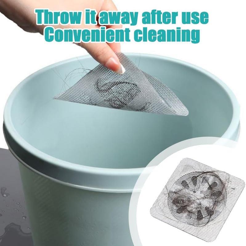 Einweg-Haarabflussaufkleber, Einweg-Haarfänger-Netzaufkleber für Duschabflüsse, Abflussabdeckung, Haarfänger, 10er-Pack)