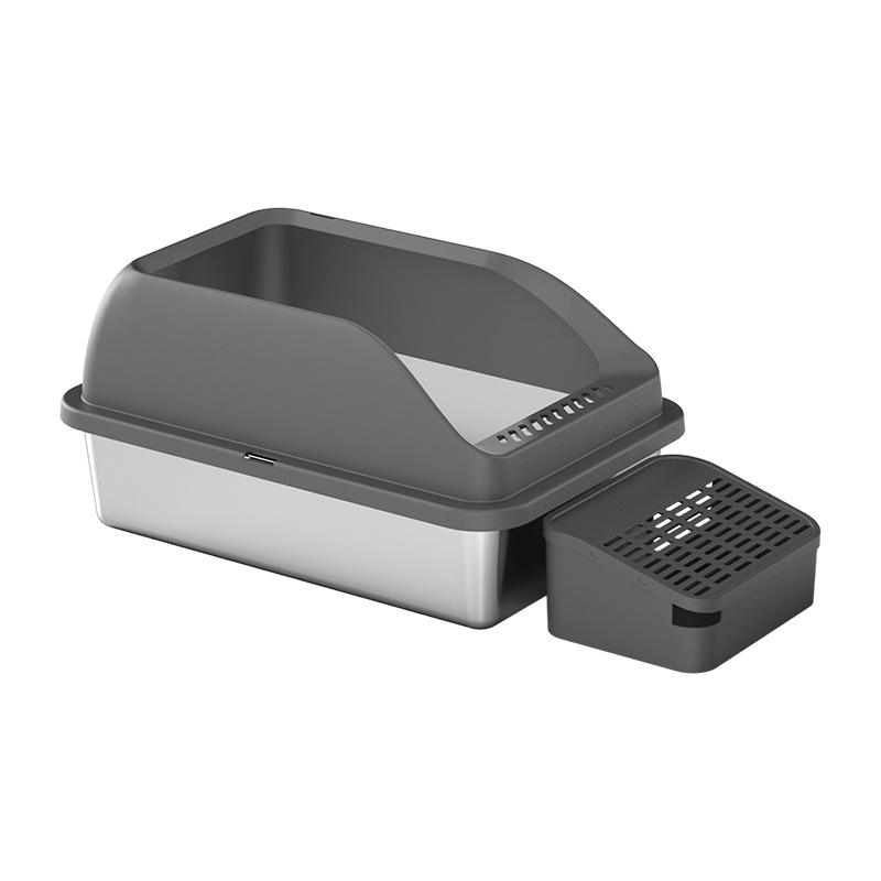 Stainless Steel Easy-Clean Cat Litter Box, Widened & Thickened, Large Open Space, Sand-Proof & Anti-Splash.