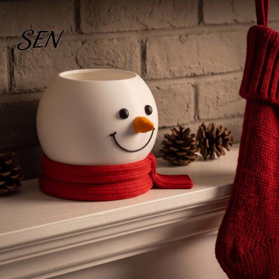 PLA 3D Printed Bowl Christmas Snowman Candy Bowl, Cute Desktop Organizer, Creative Desk Living Room Table Decor Storage Container for Holiday