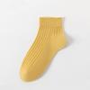 Summer Sweat-absorbing and Breathable Thin Solid-color Cotton Socks for Women, Double-needle Combed Cotton Short Socks for Women