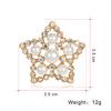 Mini Elegant Star Shape Brooch Alloy Pin Simple Pearl Rhinestone Brooch Valentine's Day Gifts